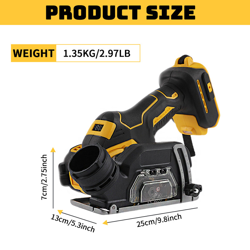 Compact 3" Electric Circular Saw - Brushless Motor, Fits DEWALT 20V/18V gallery