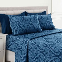 Lux Decor Queen Sheet Set 6-Pc Cooling Bed Set Breathable Hotel Sheets Microf…