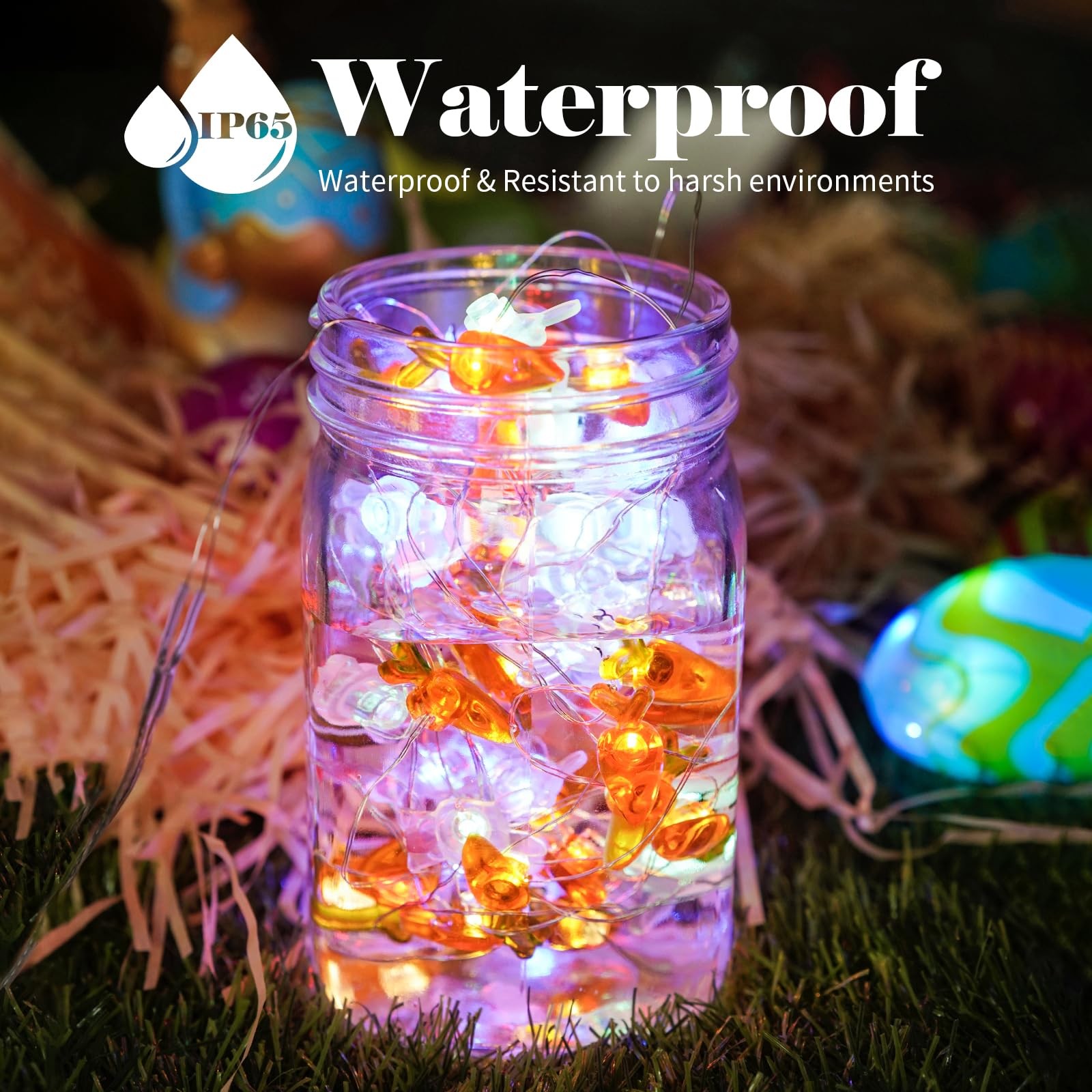 Easter Decoration Rabbit and Carrot LED Fairy Light Battery Operated String L... gallery