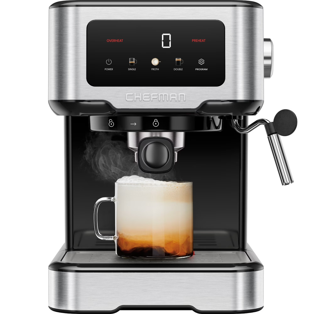 Chefman CraftBrew Espresso Machine 15-Bar Digital Steam Wand Digital NEW SEALED