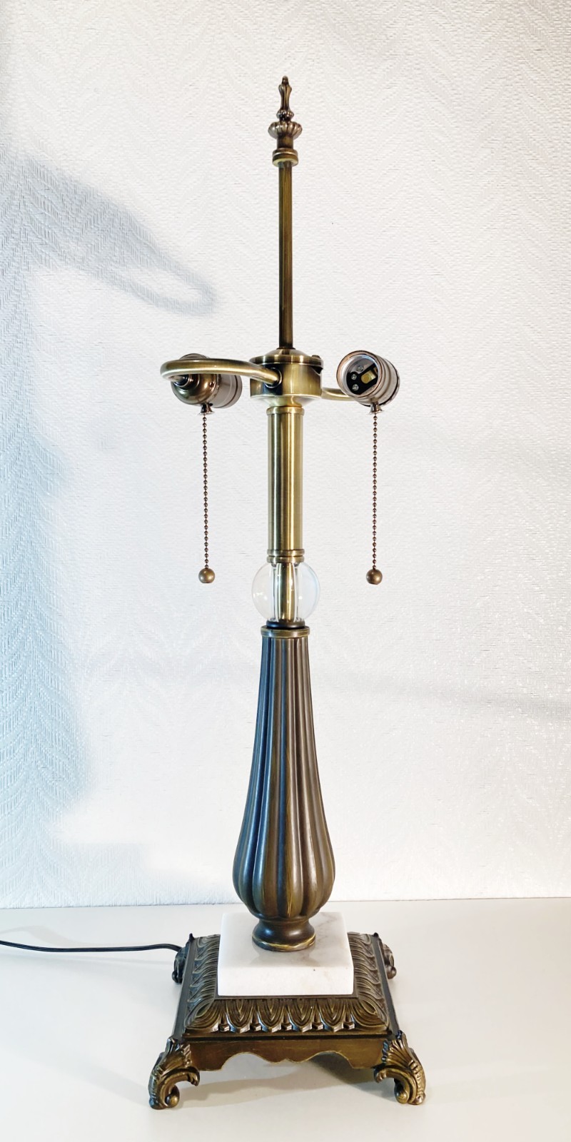 Marble Tiffany Lamp Base With Glass Orb-Replacement Base Only-2 Light, 25-1/2" H gallery