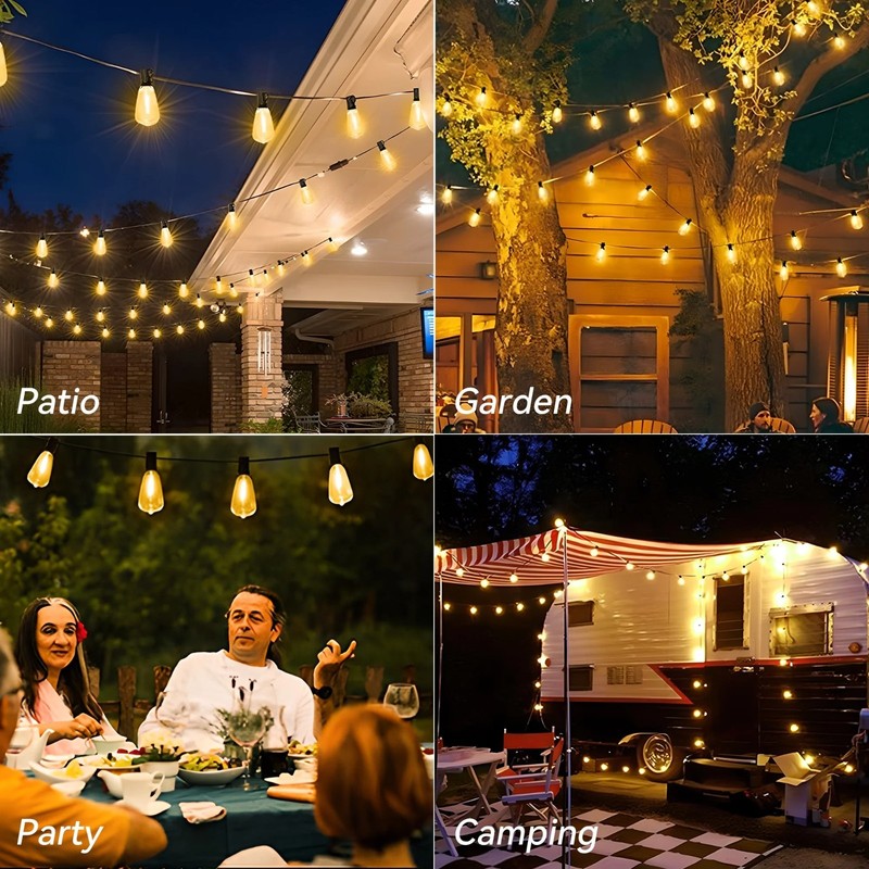 100FT LED Outdoor String Lights S14 2700K Shatterproof Waterproof Patio gallery
