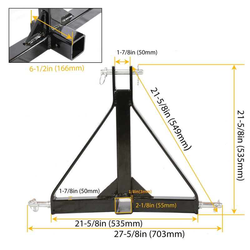 3 Point 2 Receiver Trailer Hitch Category One Tractor Tow Hitch Drawbar Adapter gallery