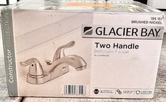 Glacier Bay Constructor 4″ Centerset Double Handle Bath Faucet Brushed Nickel