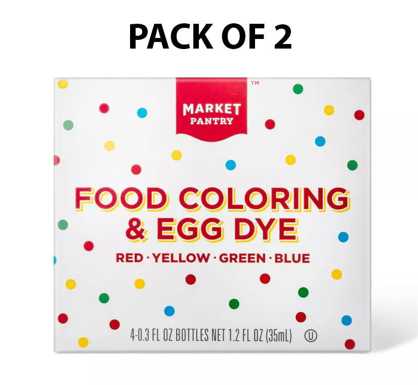2 PACK Market Pantry Assorted Food Coloring & Egg Dye Red Blue Green Yellow gallery