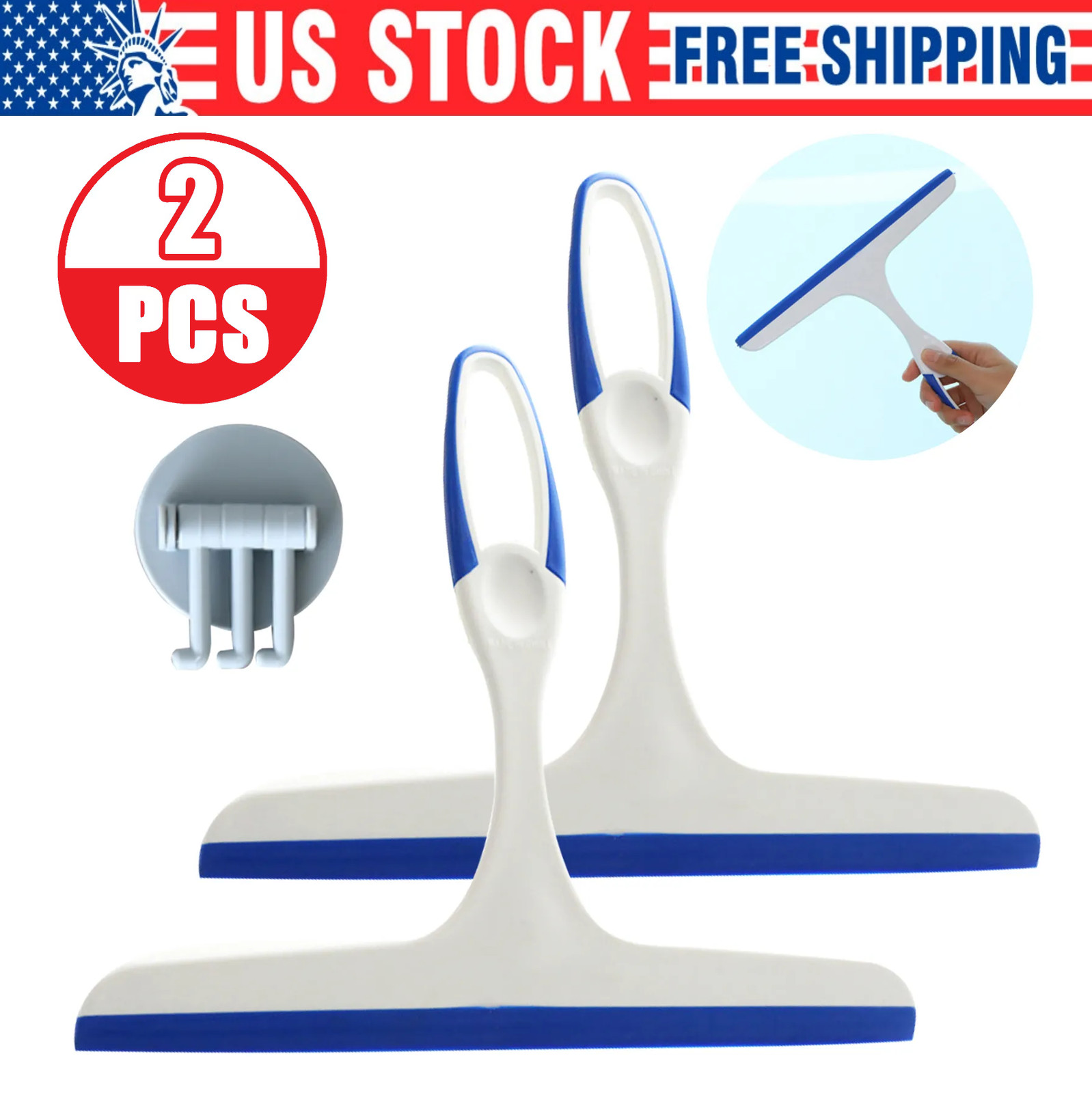 2PCS Squeegee For Shower Mirror Window Door Home Office House Cleaner Car Glass gallery