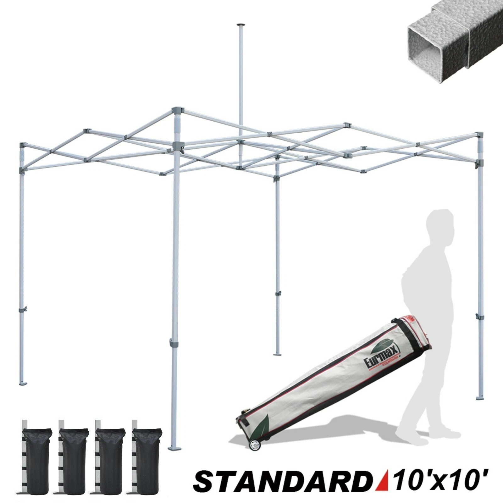 Eurmax USA Standard 10x10 Canopy Frame with Weight Bag,Frame ONLY gallery