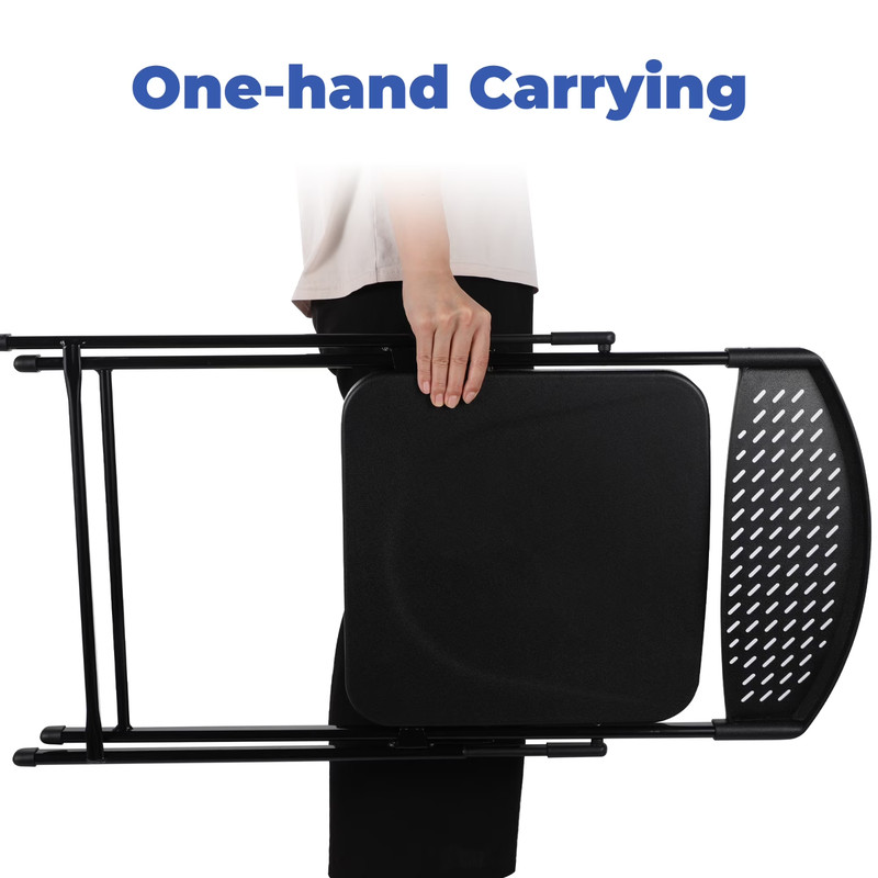 Steel Frame Light-Weight Compact Plastic Folding Chairs,Black (Set of 10)-M10 gallery