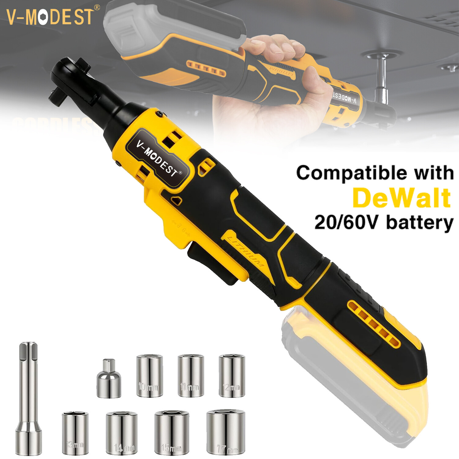 For DEWALT 20V Battery Cordless Ratchet Wrench 3/8" & 1/4" 70 Ft-lbs (Tool Only) gallery