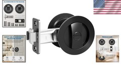 1PC-Embedded Folding Pocket Door Lock with Adjustable Latch for 2-3/8″ Backset