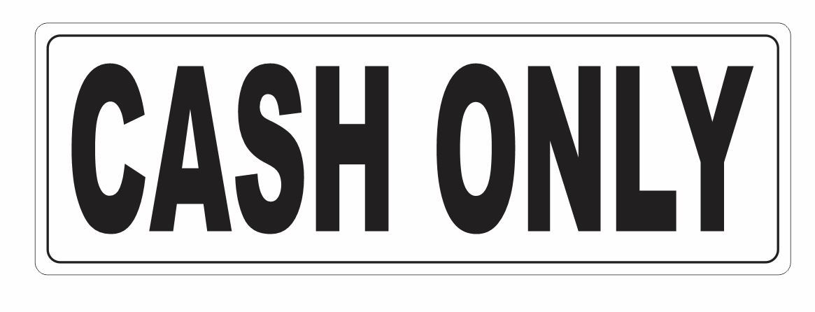 Cash Only Sticker D3670 gallery