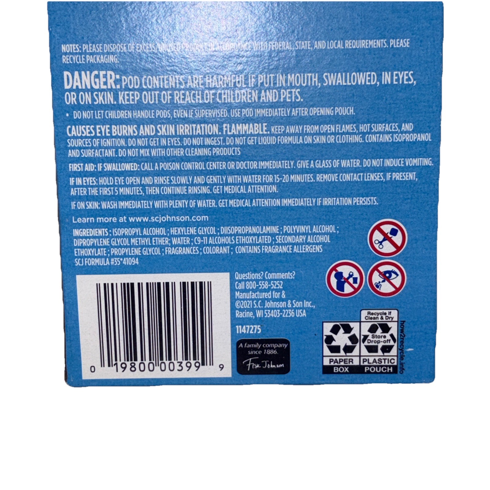 (2) Windex Dissolve Concentrated Pods Original Scent Glass Cleaner 2 Refills Per gallery