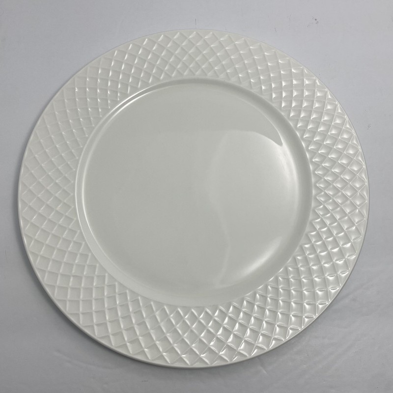 Mikasa Trellis Dinner Plates | 11 in | Bone China Embossed | Set of 4 | MTDP1 gallery