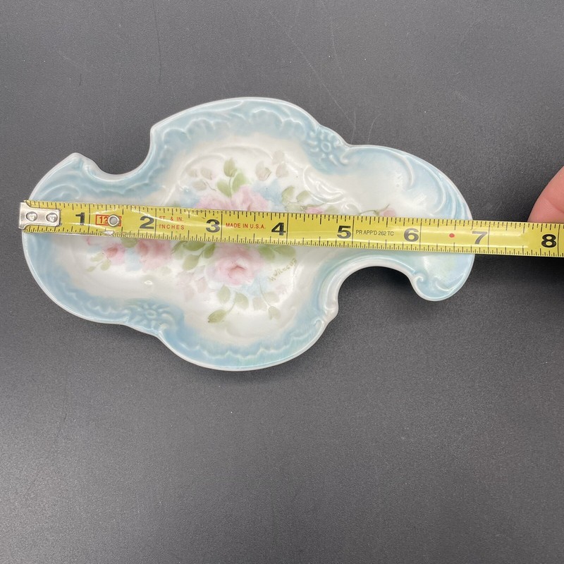 Vanity Serving Tray Plate Hand Painted Rose Floral Signed M. Wiles gallery