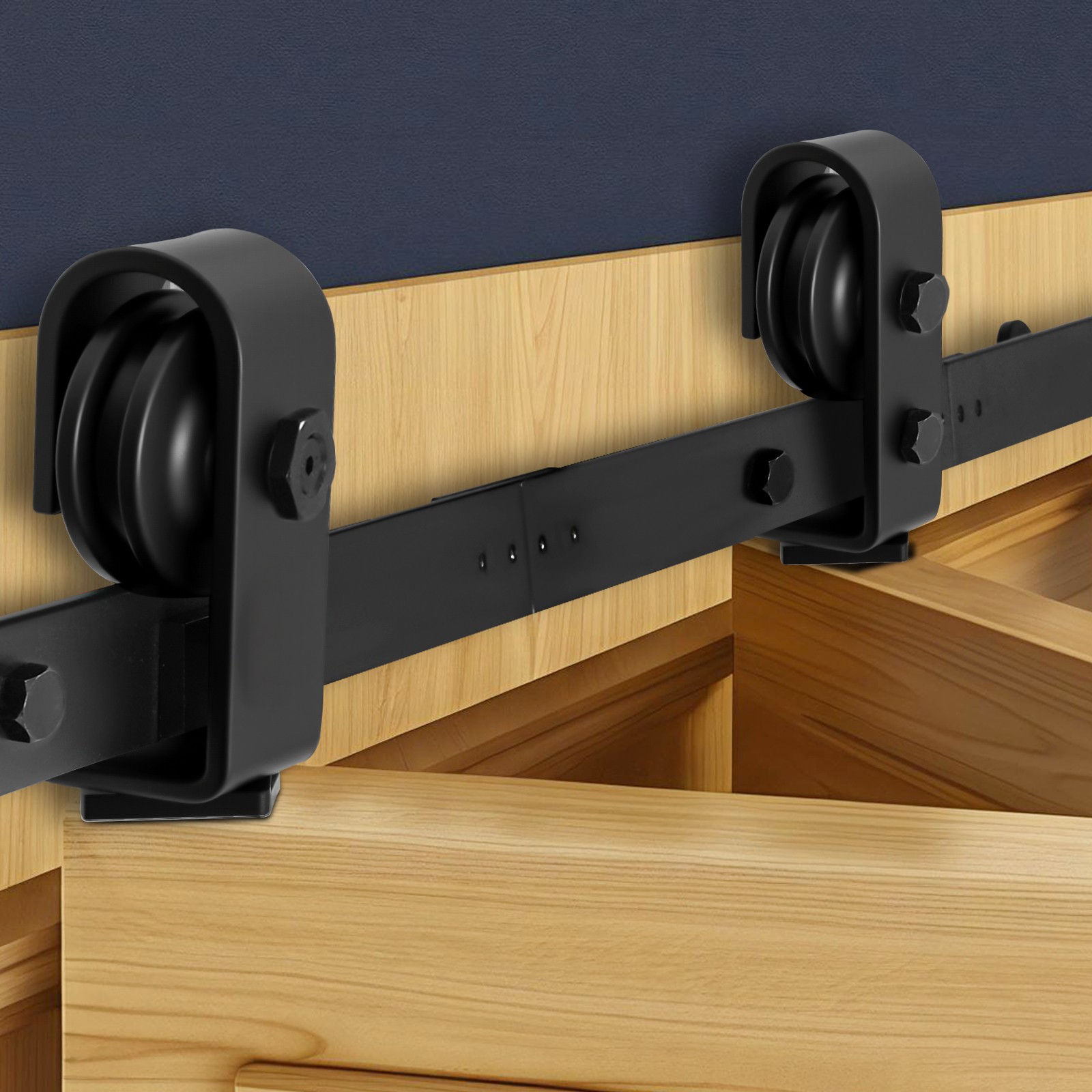 VEVOR Bi-Folding Sliding Barn Door Hardware Track Kit 36" for Two 16" Doors gallery