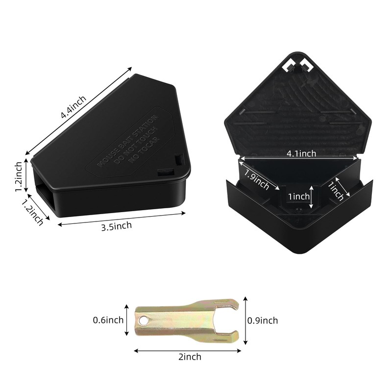 8 Pcs Mouse Bait Station with Keys Indoor Outdoor for Rats Mice Black 1 gallery