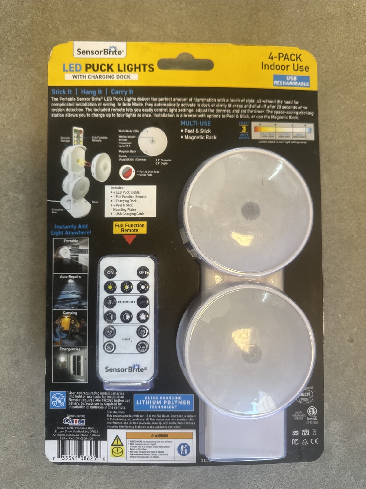 Sensor Brite LED Puck Lights (4 Pack) W/ Charging Dock Wireless Motion Activate gallery