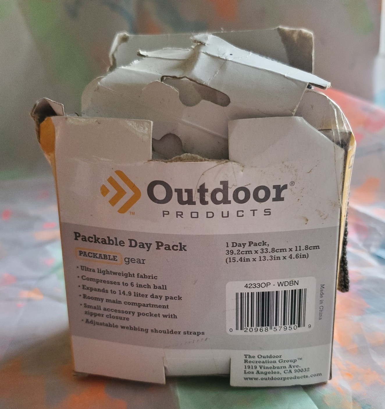 Packable Day Pack Compact Storage Backpack Bag 15 x 13 x 4.6 ~ New Open Box 2