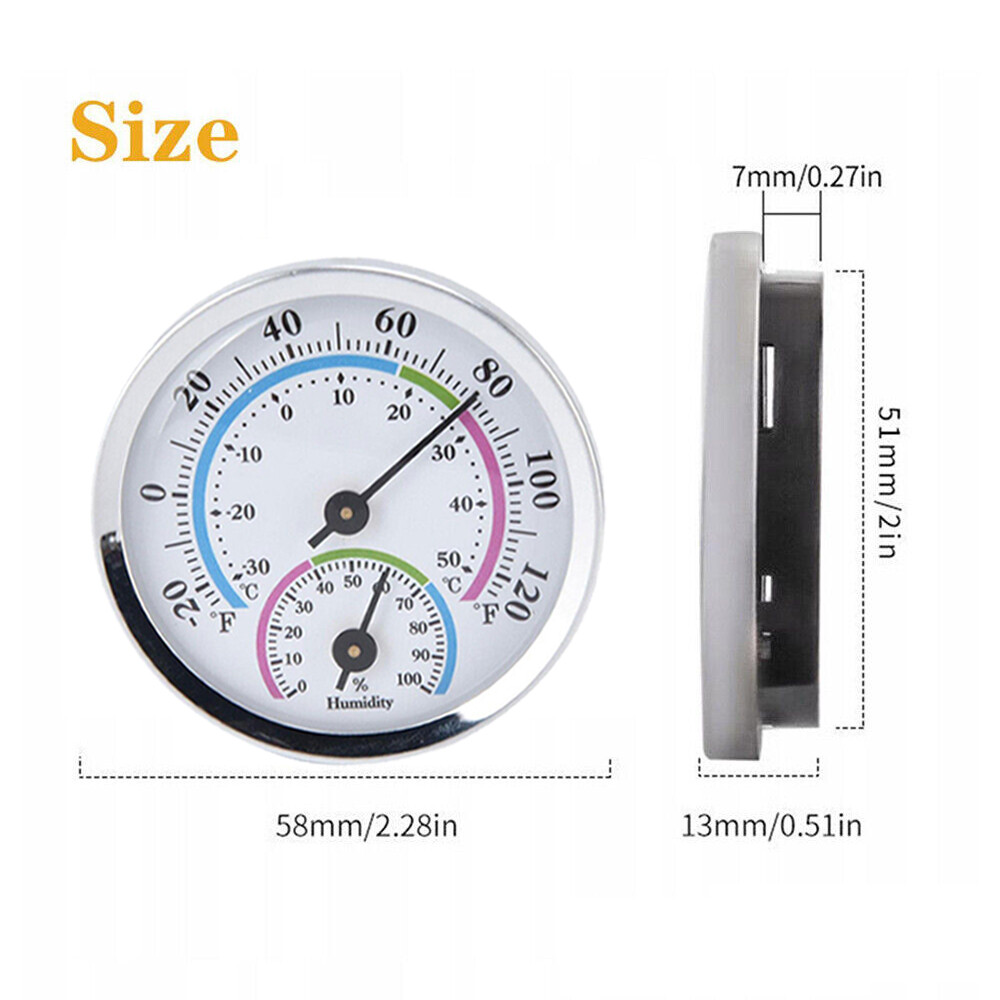 4Pcs Analog Thermometer Hygrometer Humidity Meter Gauge Temperature Room Indoor gallery
