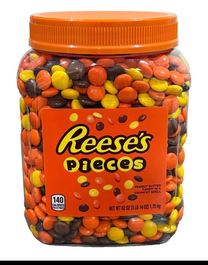 2-PACK Reese’s Pieces Peanut Butter Candy 62 oz each Jar Bulk Party Candy gallery