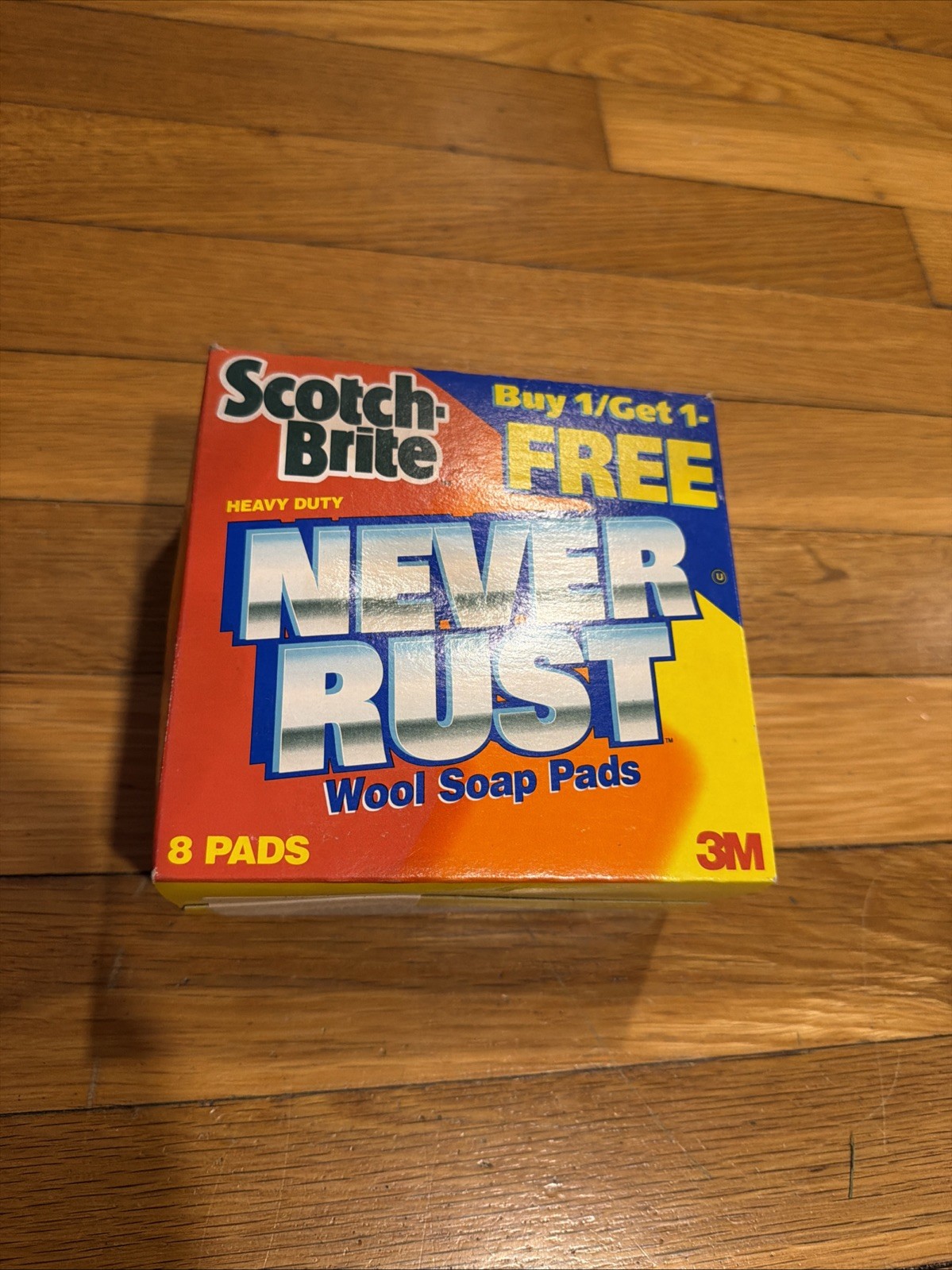 Scotch Brite Never Rust Heavy Duty Soap Pads 8 Pack 3M Discontinued Box Damage gallery