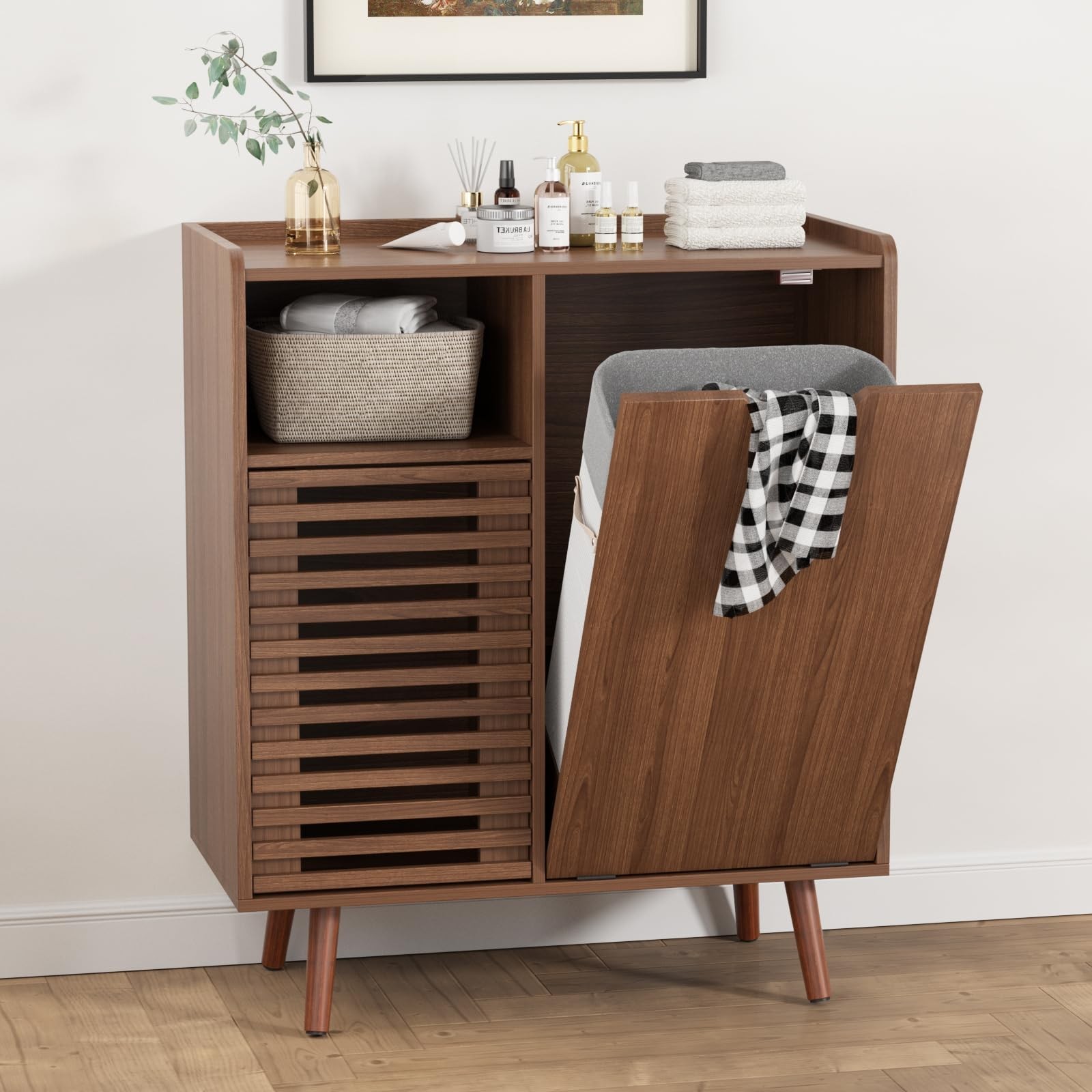 Trash Can Cabinet Storage Cabinet Slatted Door Tilt Out Trash Can 10 Gallon Dog gallery