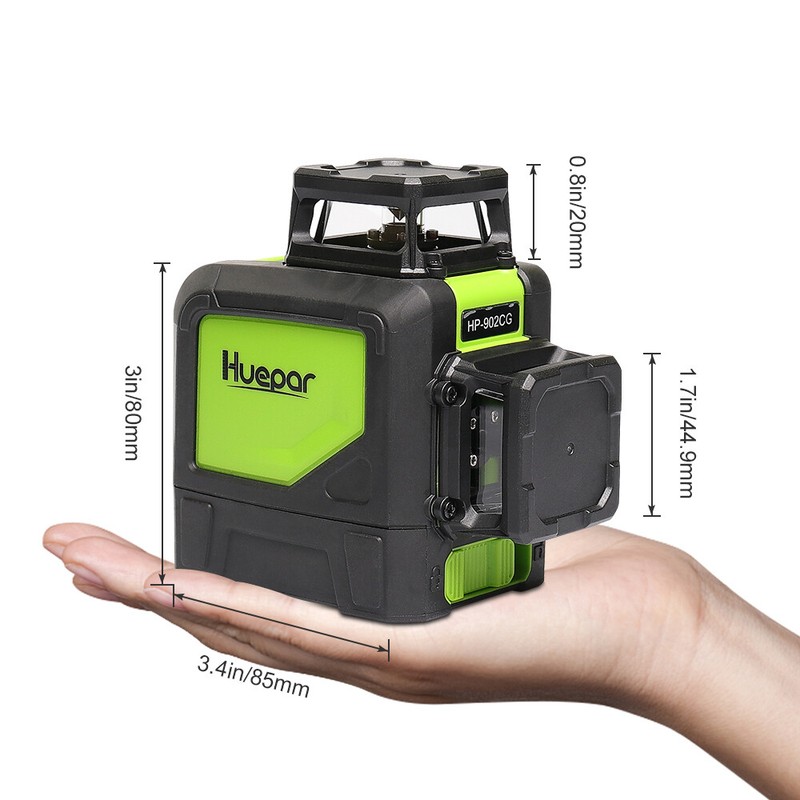 Self Leveling Laser Level Horizontal Vertical Line Green + Laser Receiver Huepar gallery