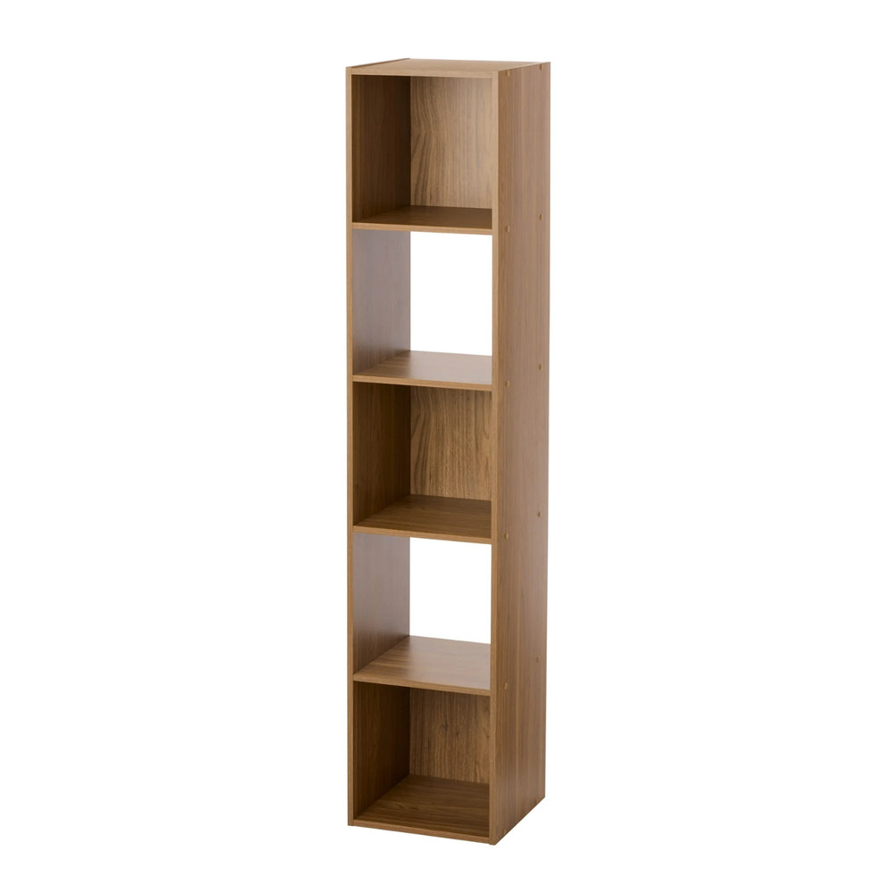 Mainstays 5 Cube Vertical Storage Organizer , Bedroom, Dorm Room, Warm Walnut