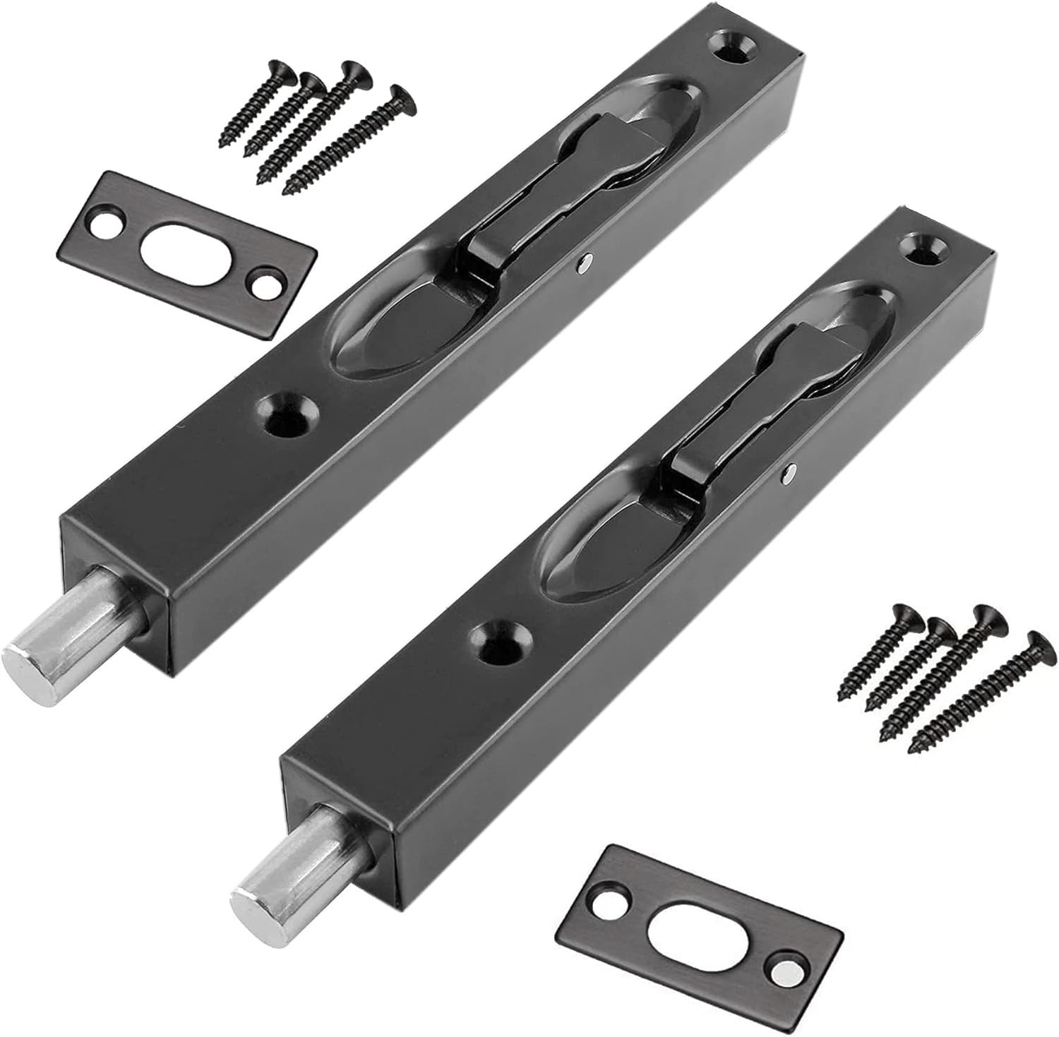 2-Pack 304 Stainless Steel 6“5cm Security Door Bolt Latch, Double Door Lever ... gallery