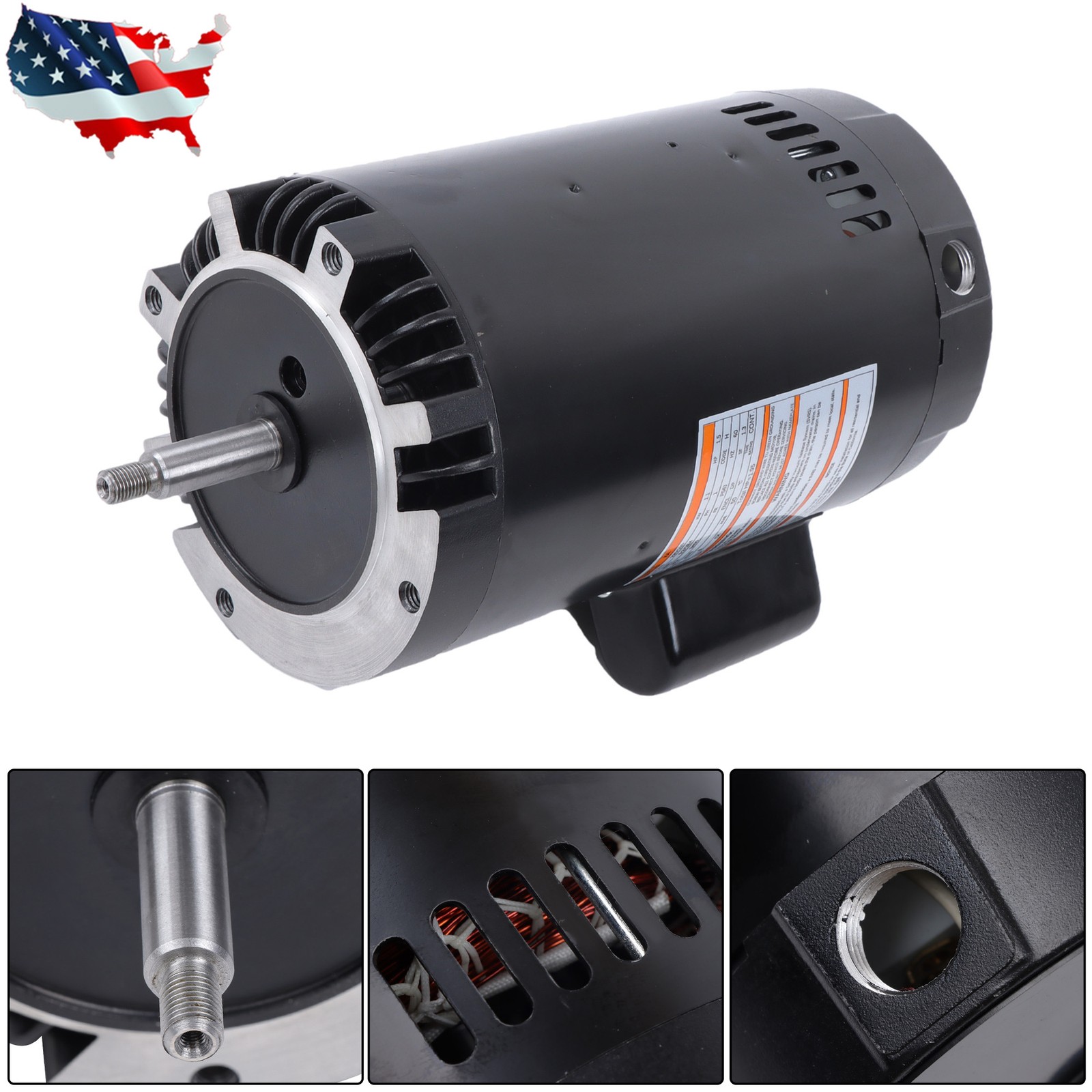 B129 1.5 HP Full Rated Pool & Spa Pump Motor 3450 RPM 230/115 Volts 56J Frame gallery