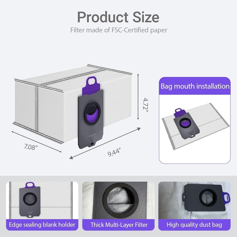 Replacement Parts for Narwal Flow Robot Vacuum Accessories 6 Pack Dust Bags 6 gallery