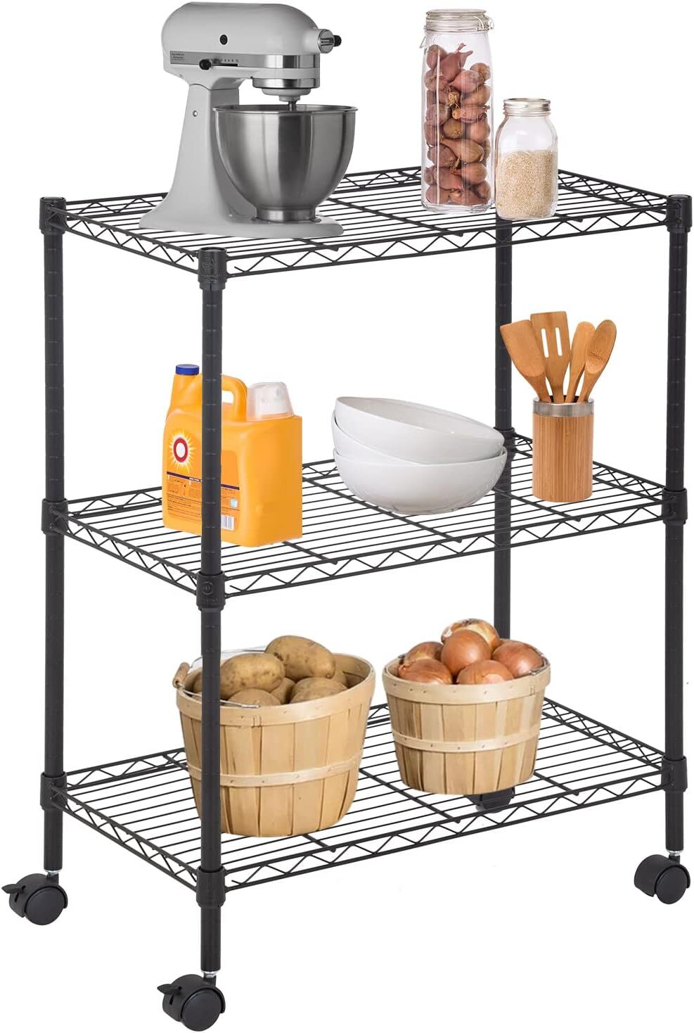 3 Tier Wire Shelving Metal Storage Shelves 23L x 13W x 32H Layer Storage Shelve gallery