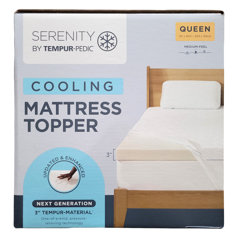 Tempur-Pedic Serenity 3" Cooling Memory Foam Mattress Topper, Queen Size gallery