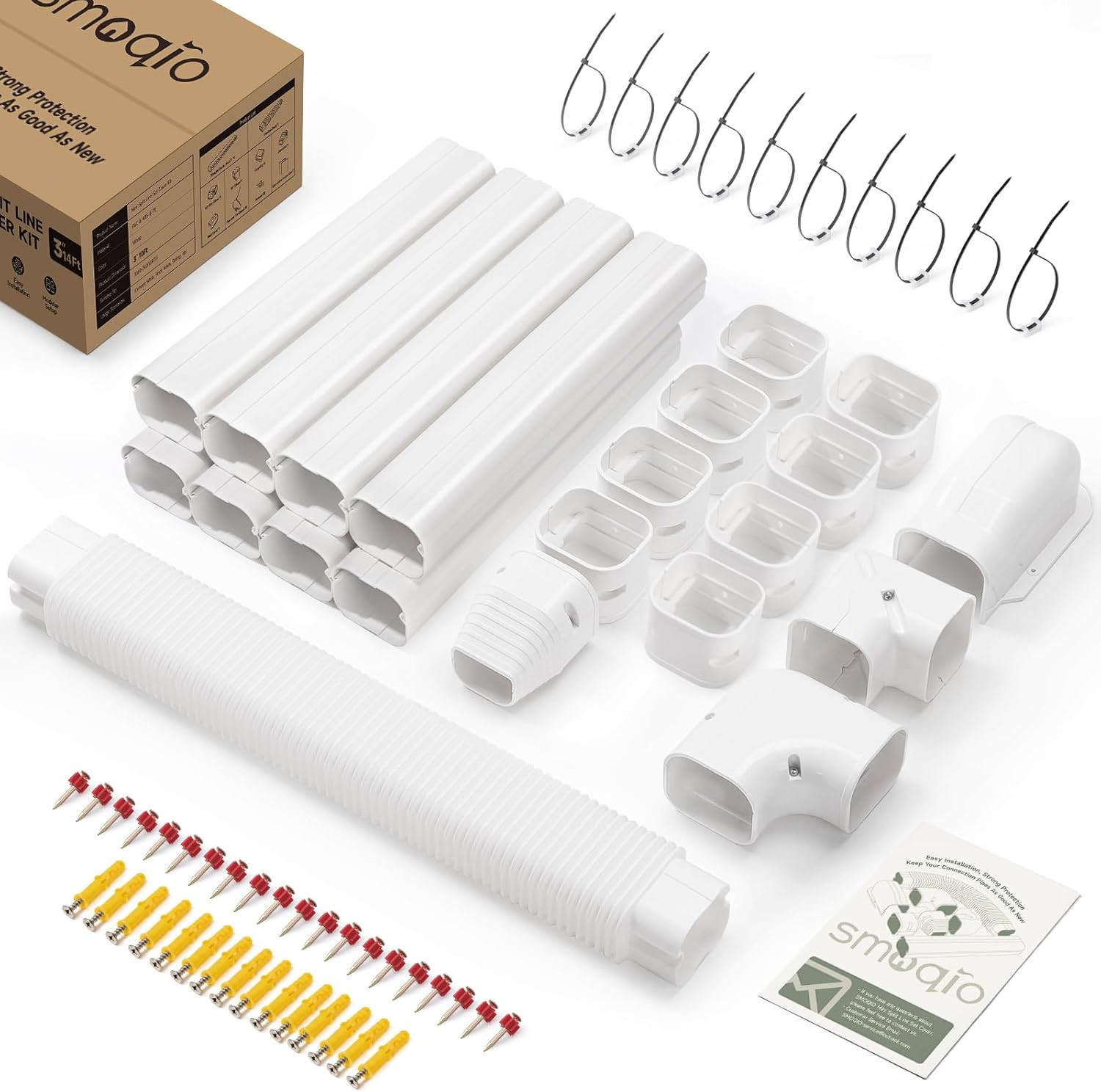 Mini Split Line Set Cover 3 Inch 14Ft, Easy to Install Lineset Cover Kit for Min gallery