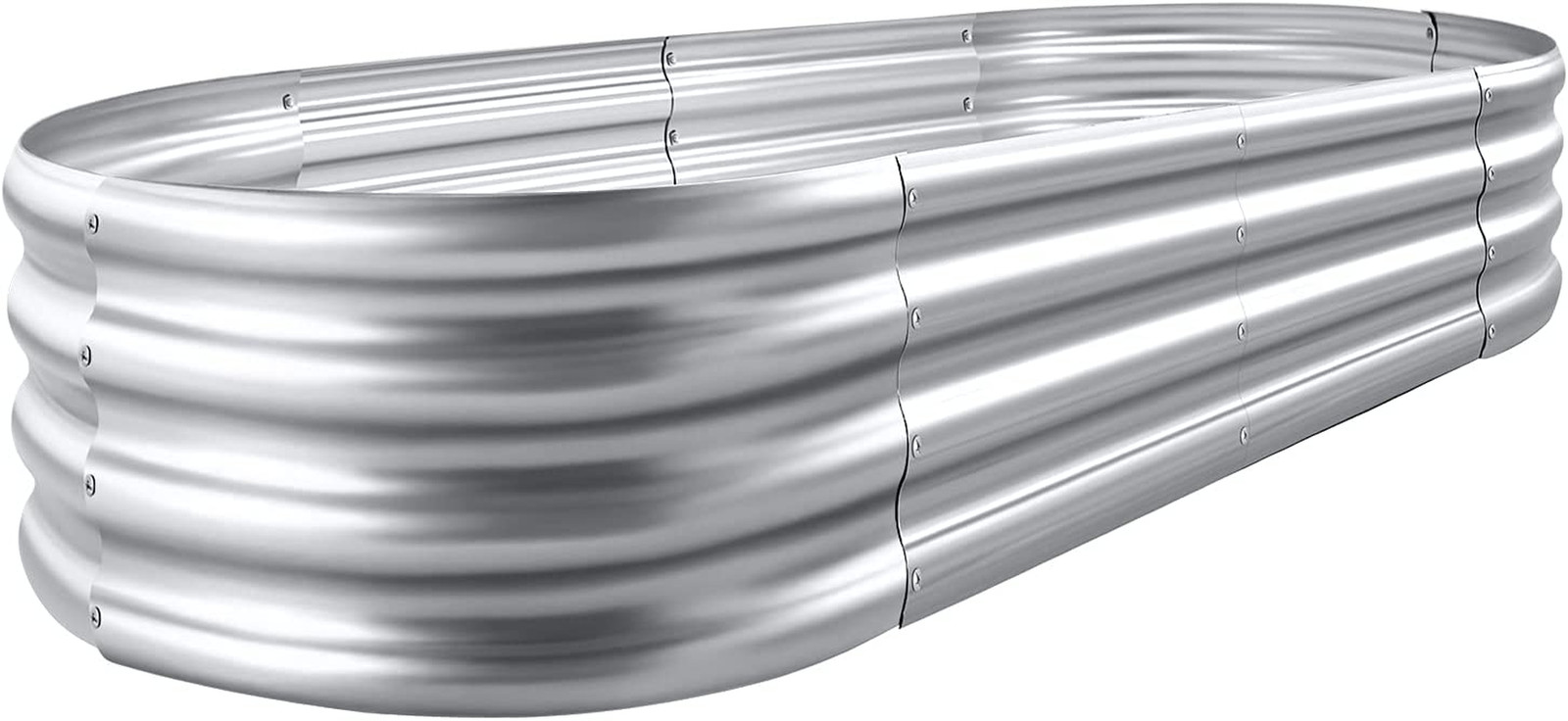 Galvanized Raised Garden Bed Kit - Oval Metal Planter for Vegetable, Outdoor Use gallery