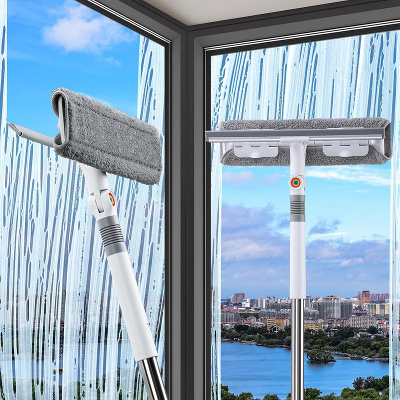 126‘’ Squeegee for Window Cleaning, 2-In-1 Window Cleaner Tool with Extension Po gallery