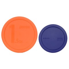 Pyrex 323-PC Orange and 322-PC Blue Plastic Replacement Lid Covers