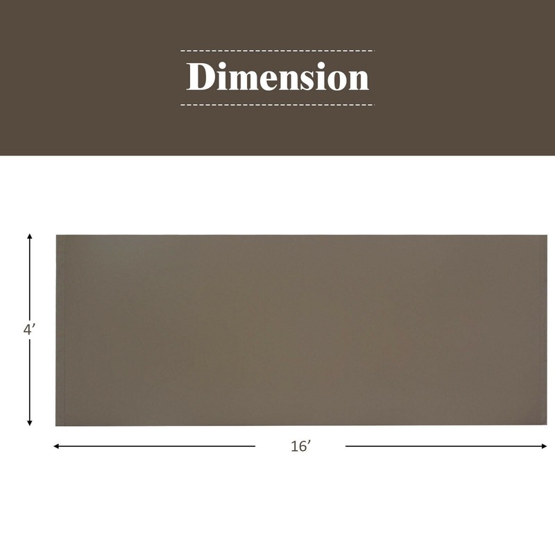 2PCS 16x4 Ft Universal Replacement Canopy for Pergola Structure Sun Awning Brown gallery