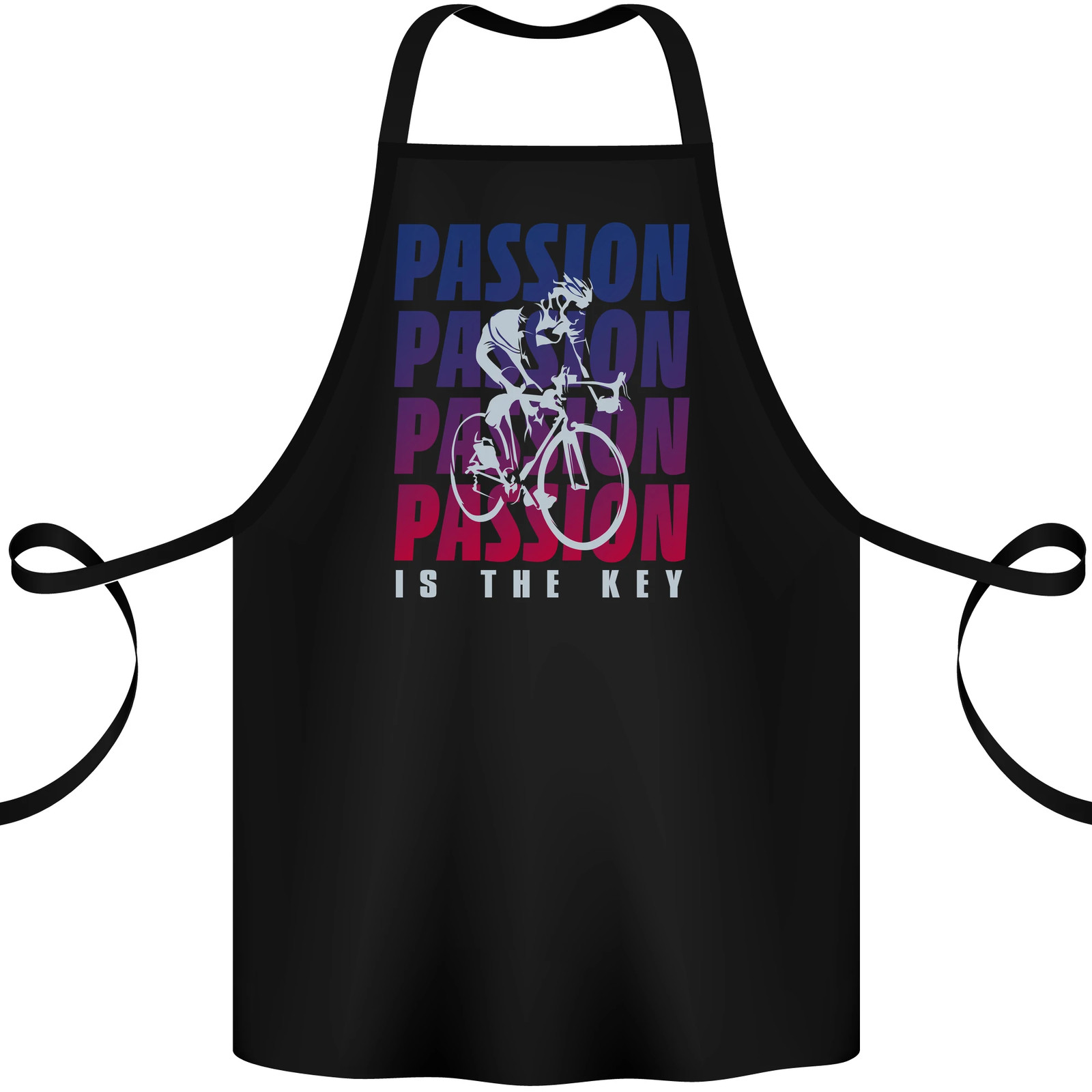 Cycling Passion Is the Key Cyclist Funny Cotton Apron 100% Organic gallery