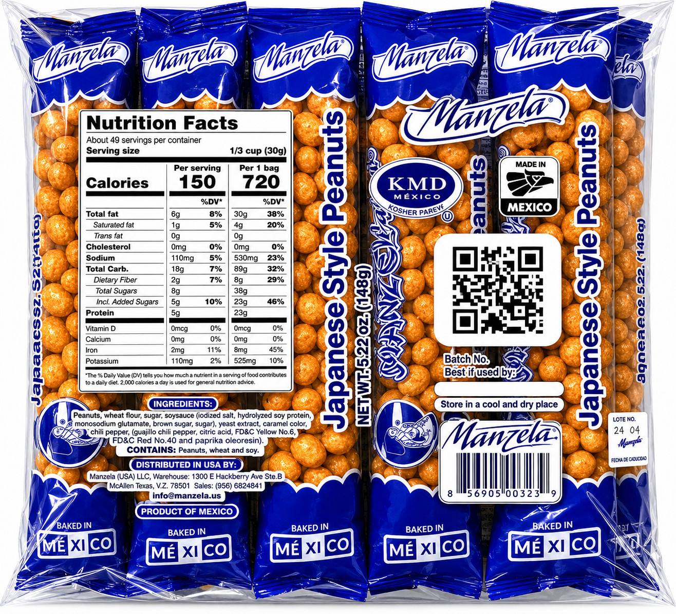 Japanese Style Peanuts Mexican Snack Manzela Spicy Peanuts 10 Pack 52oz gallery