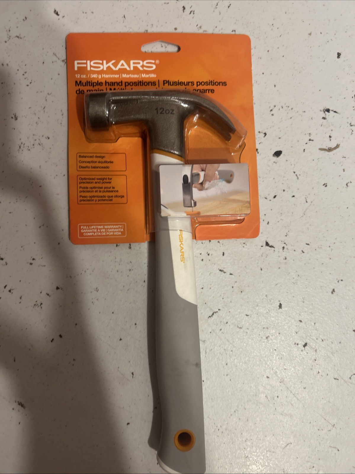 Fiskars 12 oz. Hammer with Multiple Hand Positions, Item #132400-1001 - NEW gallery