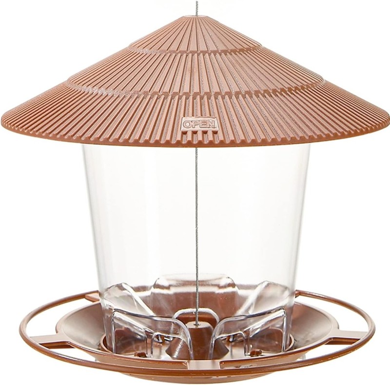 Hanging Bird Feeder Squirrel Proof for Outdoor Wild Bird Seed, Brown gallery