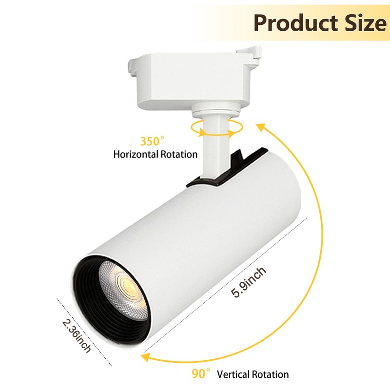 J&L Type Dimmable LED Track Lighting Kit 3000K Warm White 12-Light 25W 2700lm... gallery