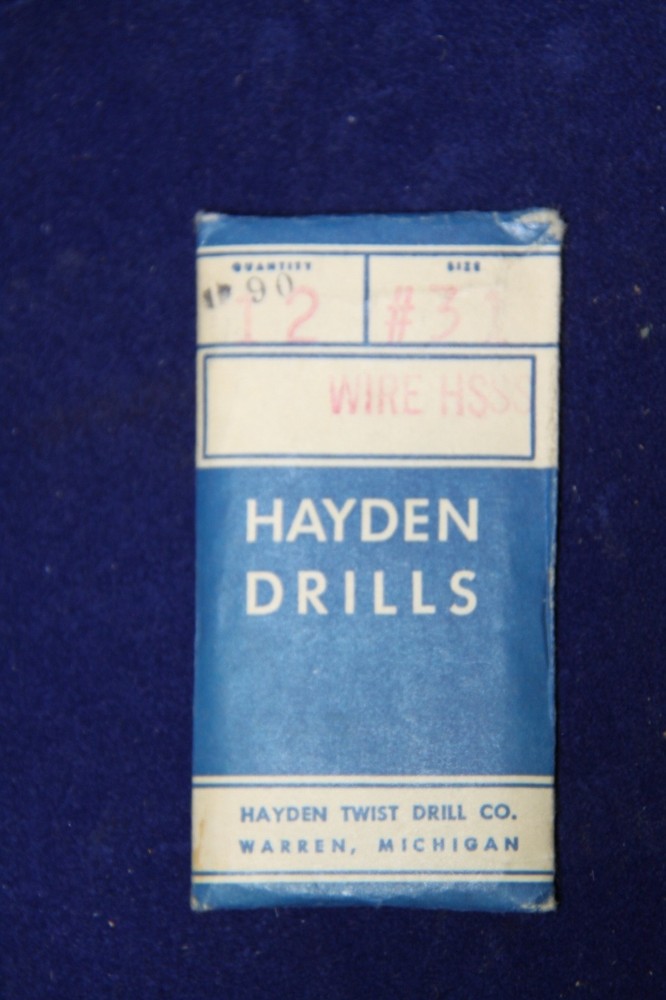 F35 - Hayden Drill Bits Number Sizes 26-80, 1/64,1/32, Various Pkg Sizes