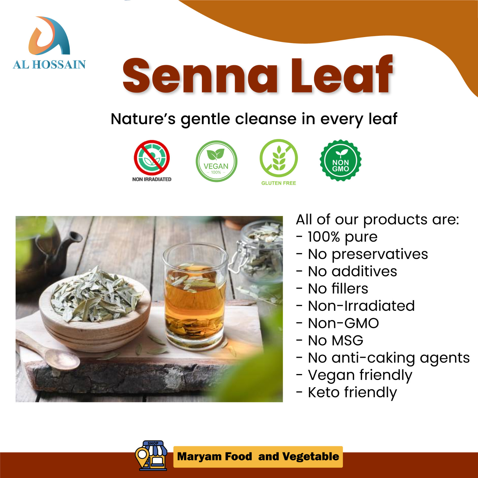 Senna Leaf 100g Cut & Sifted – Dried Sen Leaf Herbal Tea, Natural Loose Leaf gallery