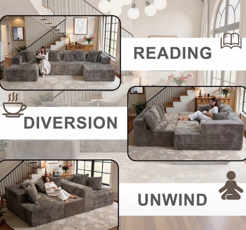 Cloud Couch Sofa 132 - Large Boneless Couch for Living Room Memory Foam Couches gallery
