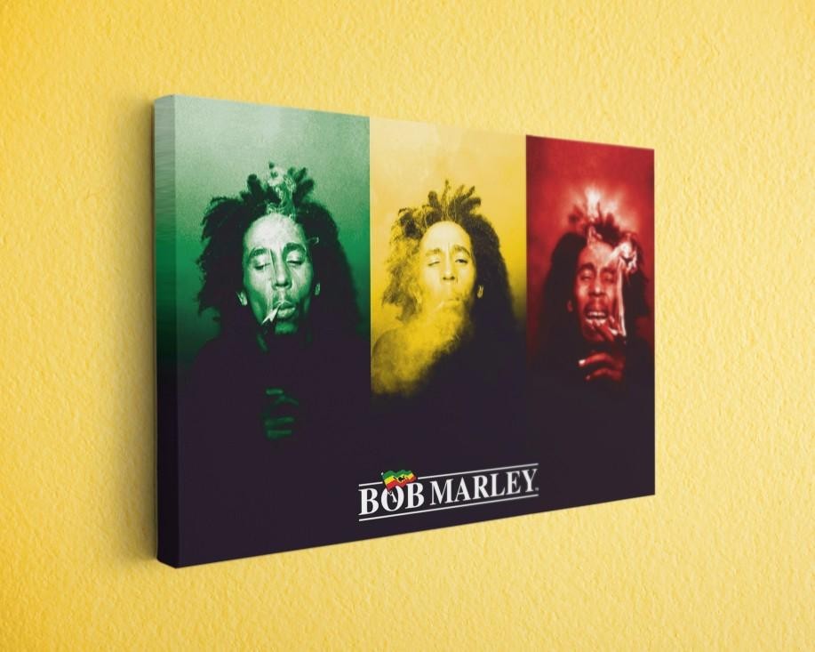 Bob Marley Smoking Canvas Print - Ready to Hang Home Decor Poster, Wall Art gallery