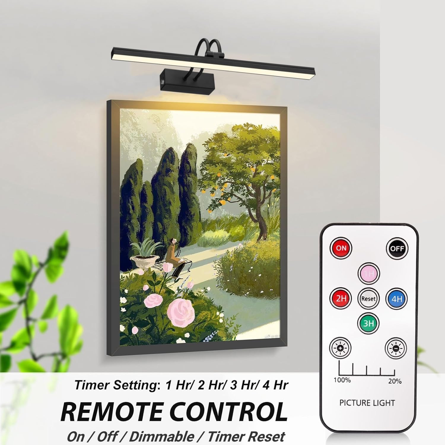 Wireless Rechargeable Gallery Picture Painting Art Lighting with Remote Dimmable gallery