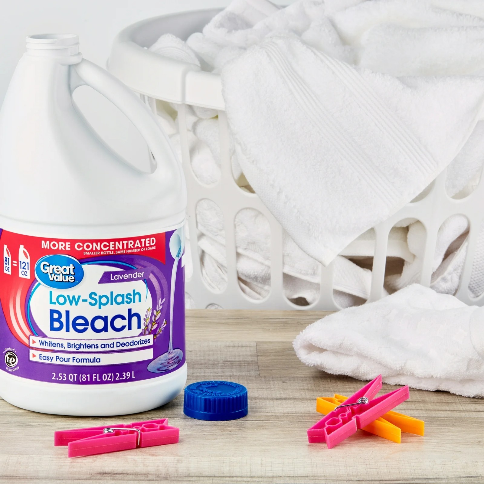 (3 pack) Great Value Low Splash Bleach, Lavender Scent, 81 fl oz gallery