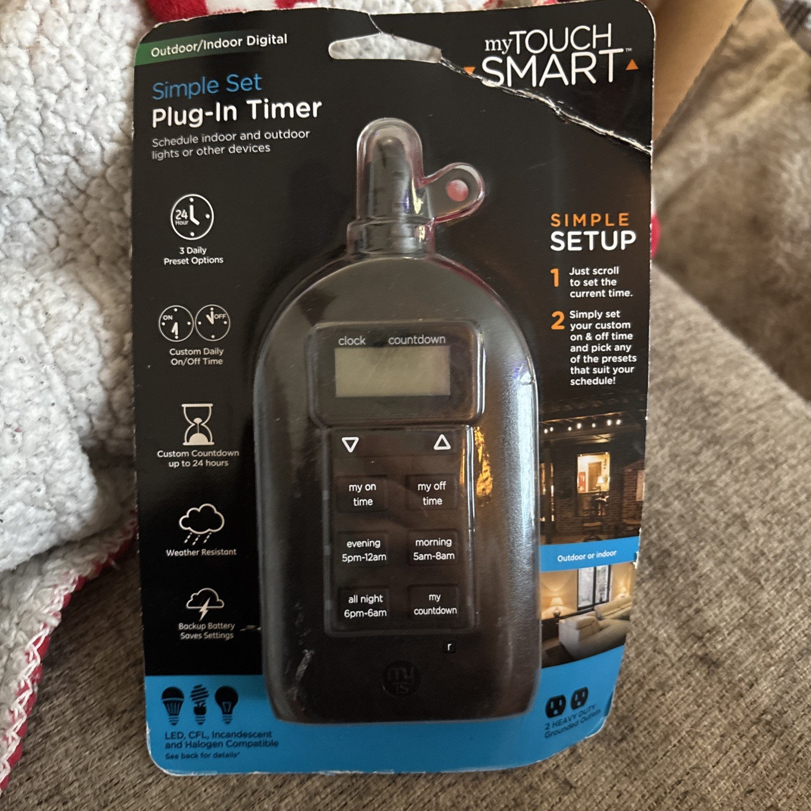 myTouchSmart Indoor/Outdoor Plug-In Digital Timer Black gallery